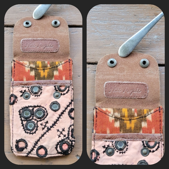 🌏🚀 Free People Boho Embroidered Repurposed vtg banjara hippie Wallet card case - Picture 3 of 16